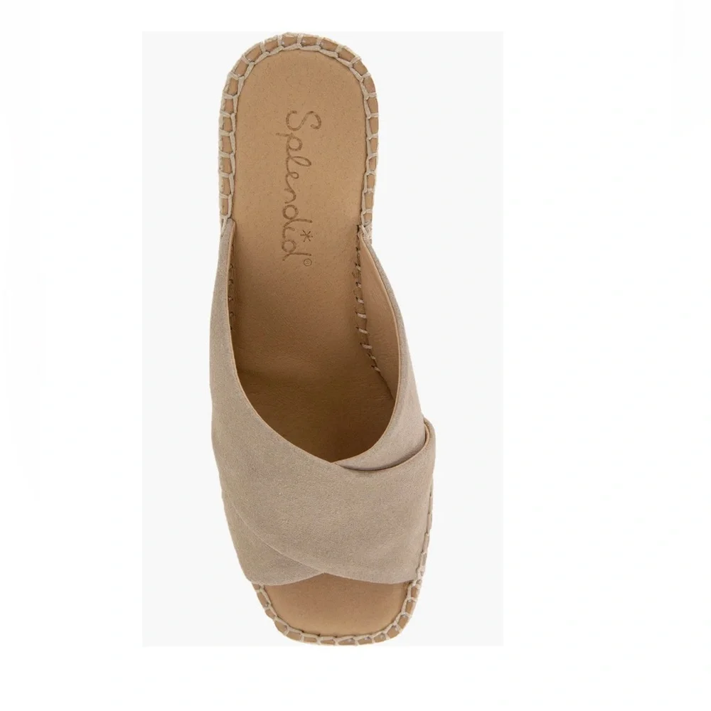 Splendid Britt Espadrilles Platform Wedge Slide Sandals Linen Color Women’s 10